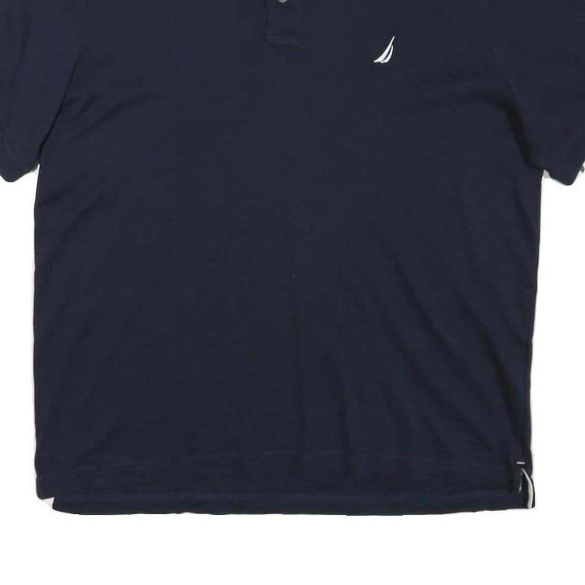 NAUTICA Mens Navy Blue Cotton Blend Short Sleeve Polo Shirt M Classic Logo