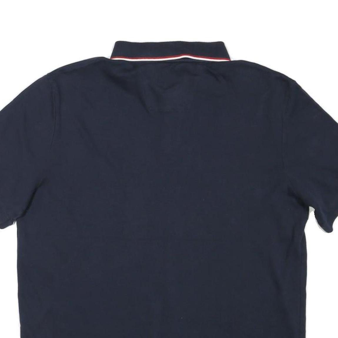 NAUTICA Mens Navy Blue Cotton Blend Short Sleeve Polo Shirt M Classic Logo