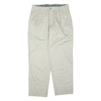 THE BEST Mens Cotton Blend Beige Regular Straight Trousers W34 L30 Casual