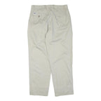 THE BEST Mens Cotton Blend Beige Regular Straight Trousers W34 L30 Casual