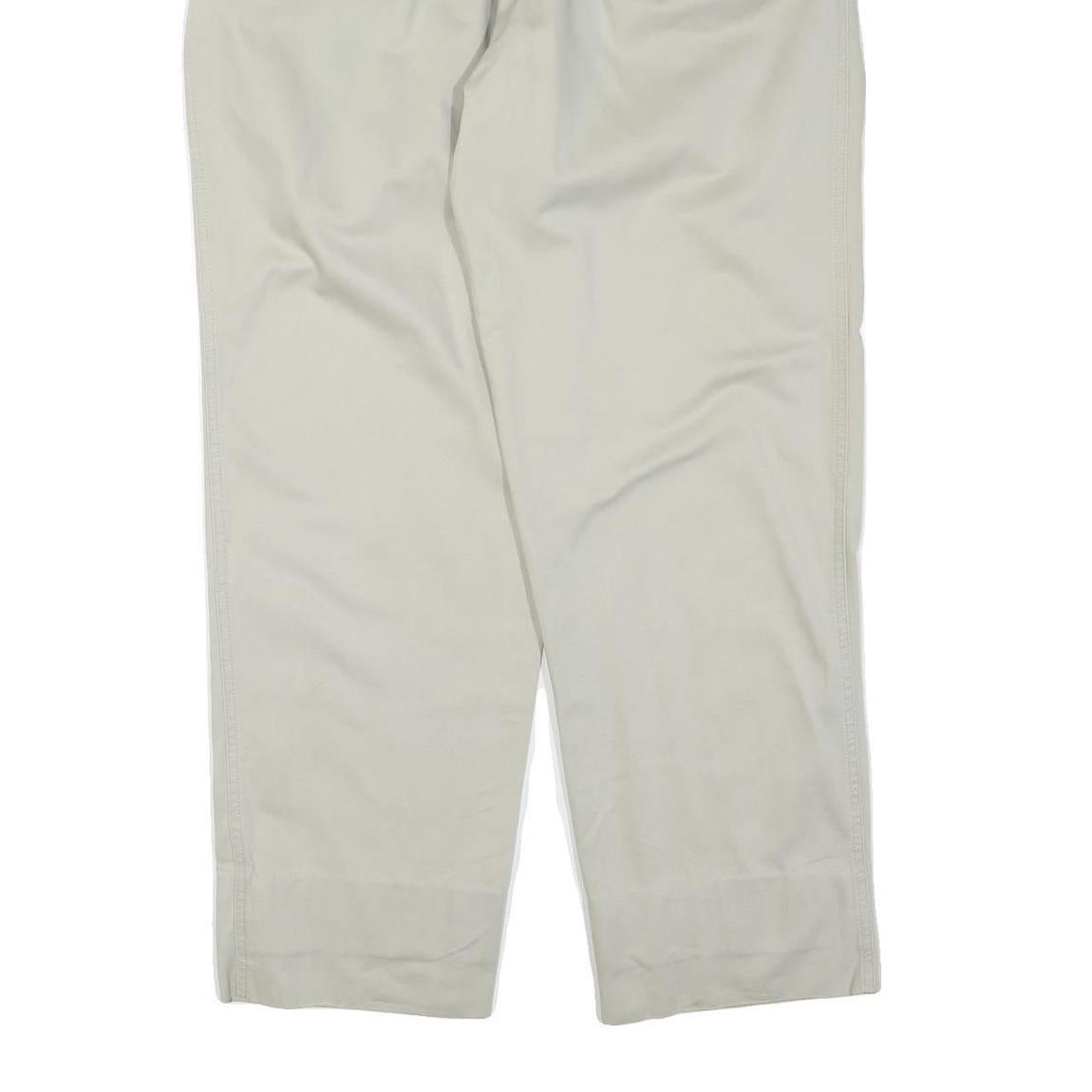 THE BEST Mens Cotton Blend Beige Regular Straight Trousers W34 L30 Casual