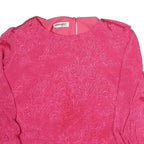 SPENGLER Womens Pink Printed Top Long Sleeve Round Neck L Stylish Elegant