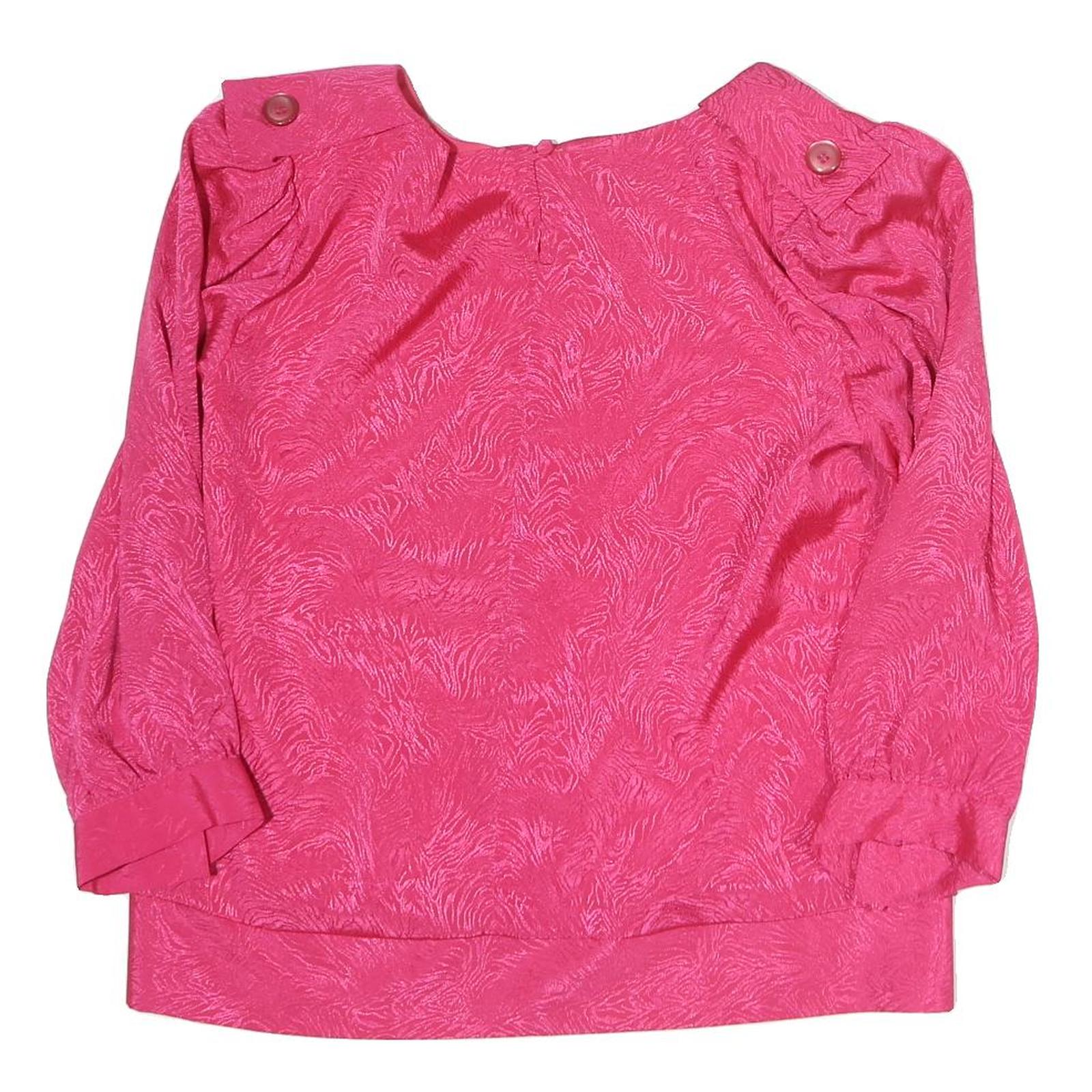 SPENGLER Womens Pink Printed Top Long Sleeve Round Neck L Stylish Elegant