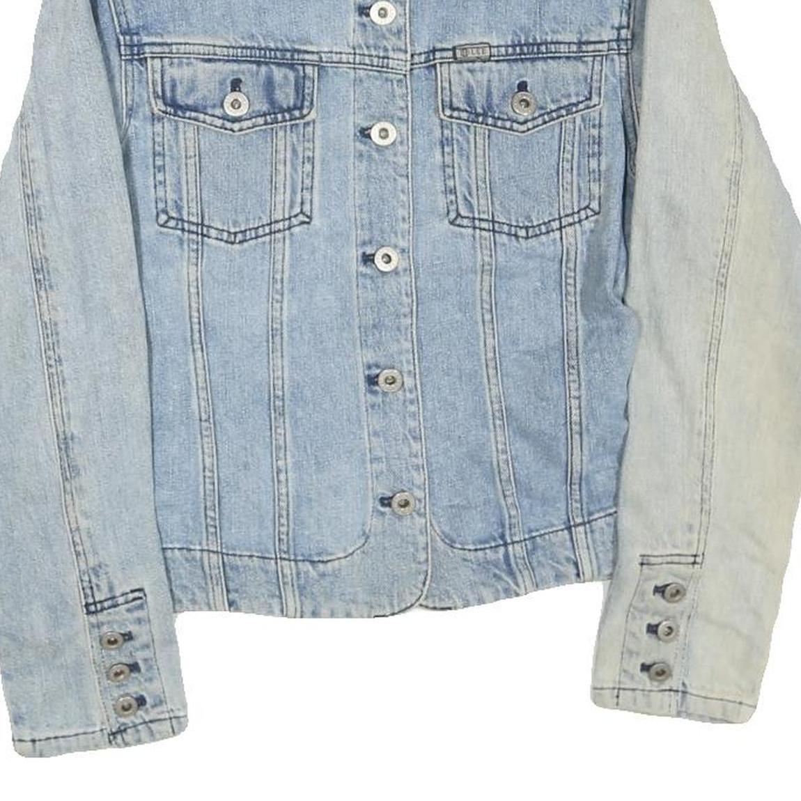 LEE Womens Blue Denim Jacket S Cotton Blend Button Classic Fit Casual