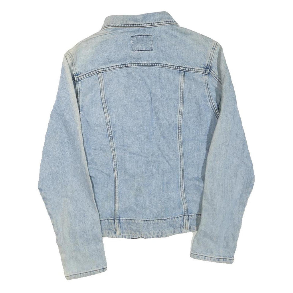 LEE Womens Blue Denim Jacket S Cotton Blend Button Classic Fit Casual
