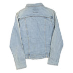 LEE Womens Blue Denim Jacket S Cotton Blend Button Classic Fit Casual