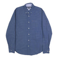 TOMMY HILFIGER Mens Blue Cotton Patterned Shirt M Button-Down Collar Long Sleeve