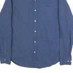 TOMMY HILFIGER Mens Blue Cotton Patterned Shirt M Button-Down Collar Long Sleeve