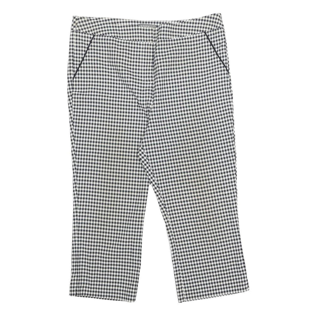 PAPAYA Womens Polyester Blend Black & White Checked Regular Fit Straight