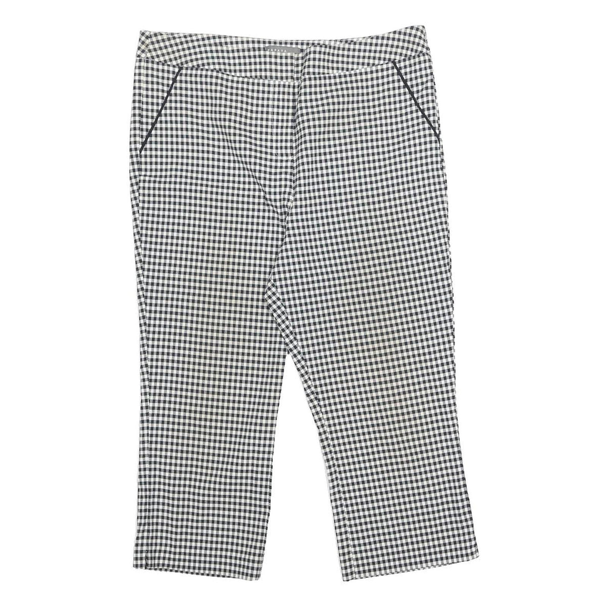 PAPAYA Womens Polyester Blend Black & White Checked Regular Fit Straight