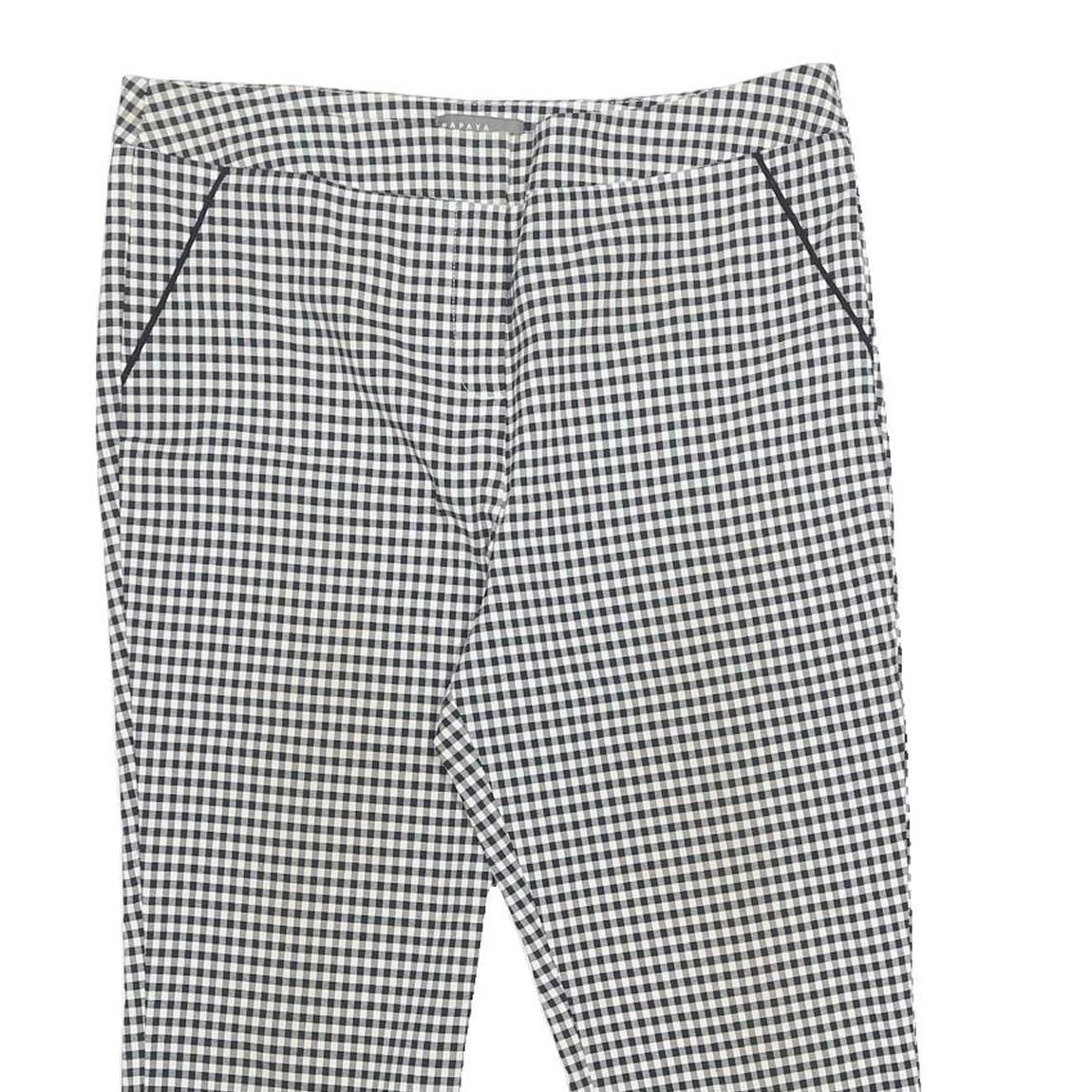 PAPAYA Womens Polyester Blend Black & White Checked Regular Fit Straight