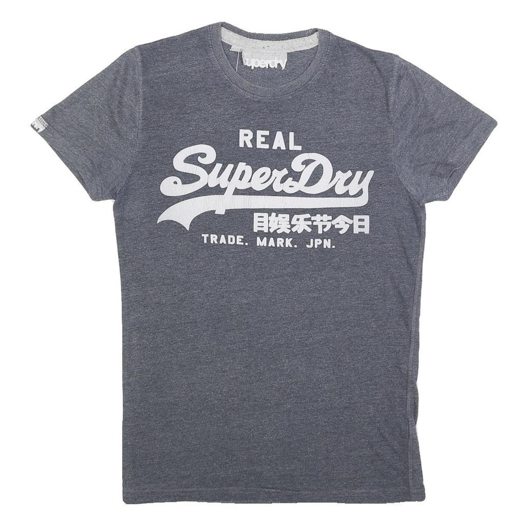 SUPERDRY Mens Grey Real Superdry Graphic T-Shirt S Short Sleeve Crew Neck