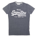 SUPERDRY Mens Grey Real Superdry Graphic T-Shirt S Short Sleeve Crew Neck