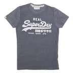 SUPERDRY Mens Grey Real Superdry Graphic T-Shirt S Short Sleeve Crew Neck