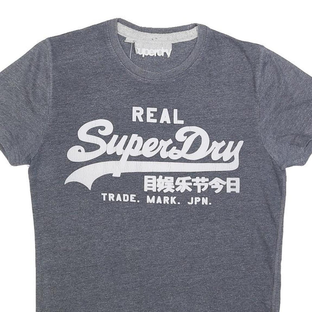 SUPERDRY Mens Grey Real Superdry Graphic T-Shirt S Short Sleeve Crew Neck