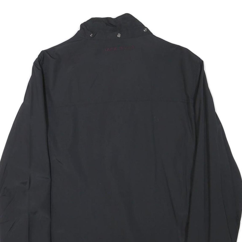 JACK WILLS Mens Black Jacket S Polyester Blend Plain Zip Lightweight Casual