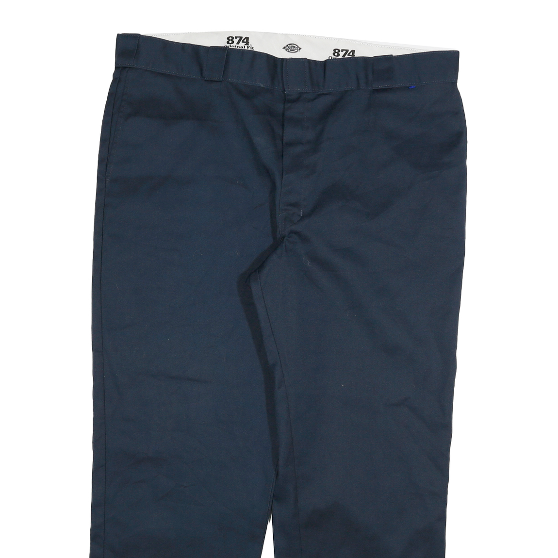 DICKIES Mens Relaxed Navy Cotton Blend 874 Work Trousers W40 L29 Durable Zip