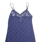 VICTORIA SECRET Womens Blue Lace Sleeveless Mini Dress Size S Elegant Nightwear