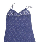 VICTORIA SECRET Womens Blue Lace Sleeveless Mini Dress Size S Elegant Nightwear