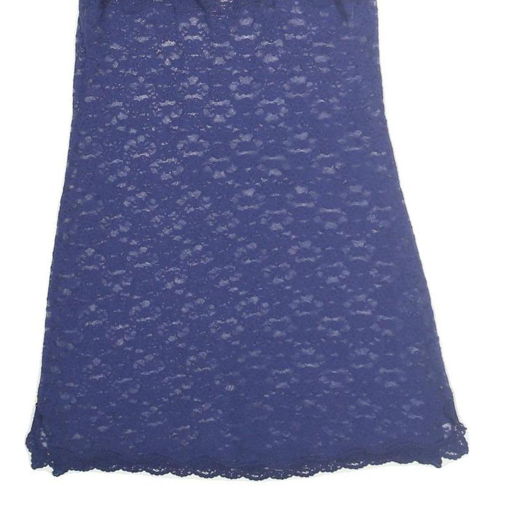 VICTORIA SECRET Womens Blue Lace Sleeveless Mini Dress Size S Elegant Nightwear