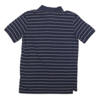 TOMMY HILFIGER Womens Navy & White Striped Short Sleeve Polo Shirt S