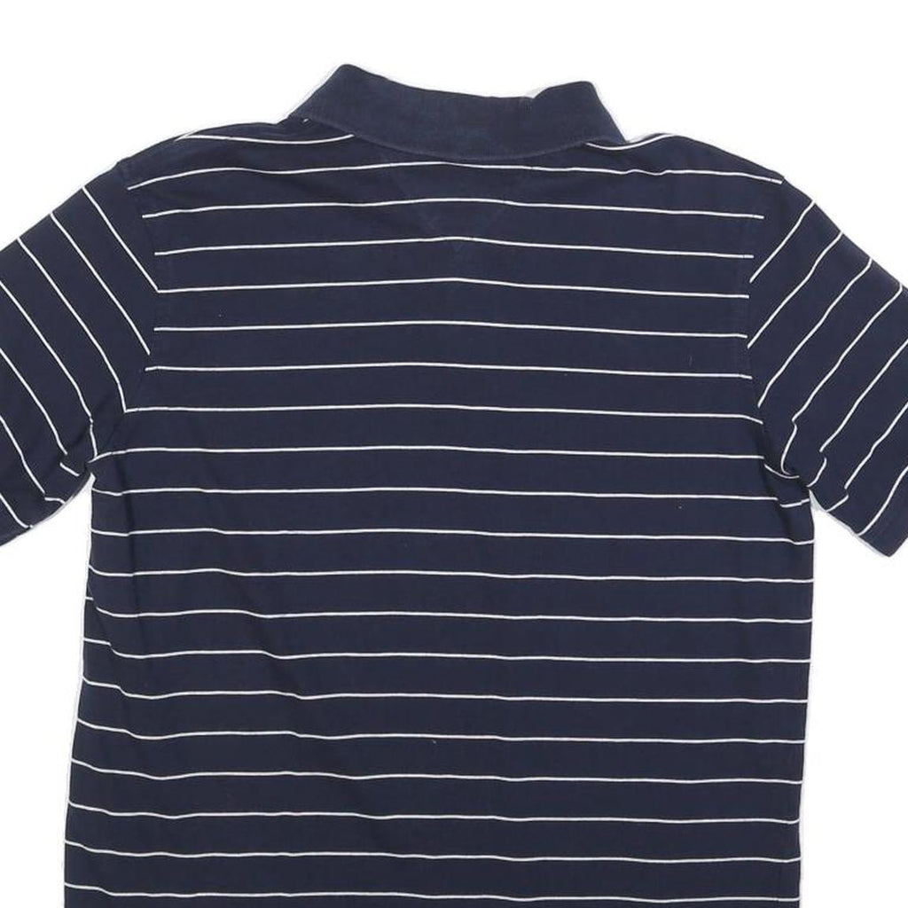 TOMMY HILFIGER Womens Navy & White Striped Short Sleeve Polo Shirt S