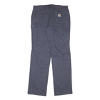 CARHARTT Womens Blue Regular Fit Straight Trousers W32 L33 Cotton Blend Zip