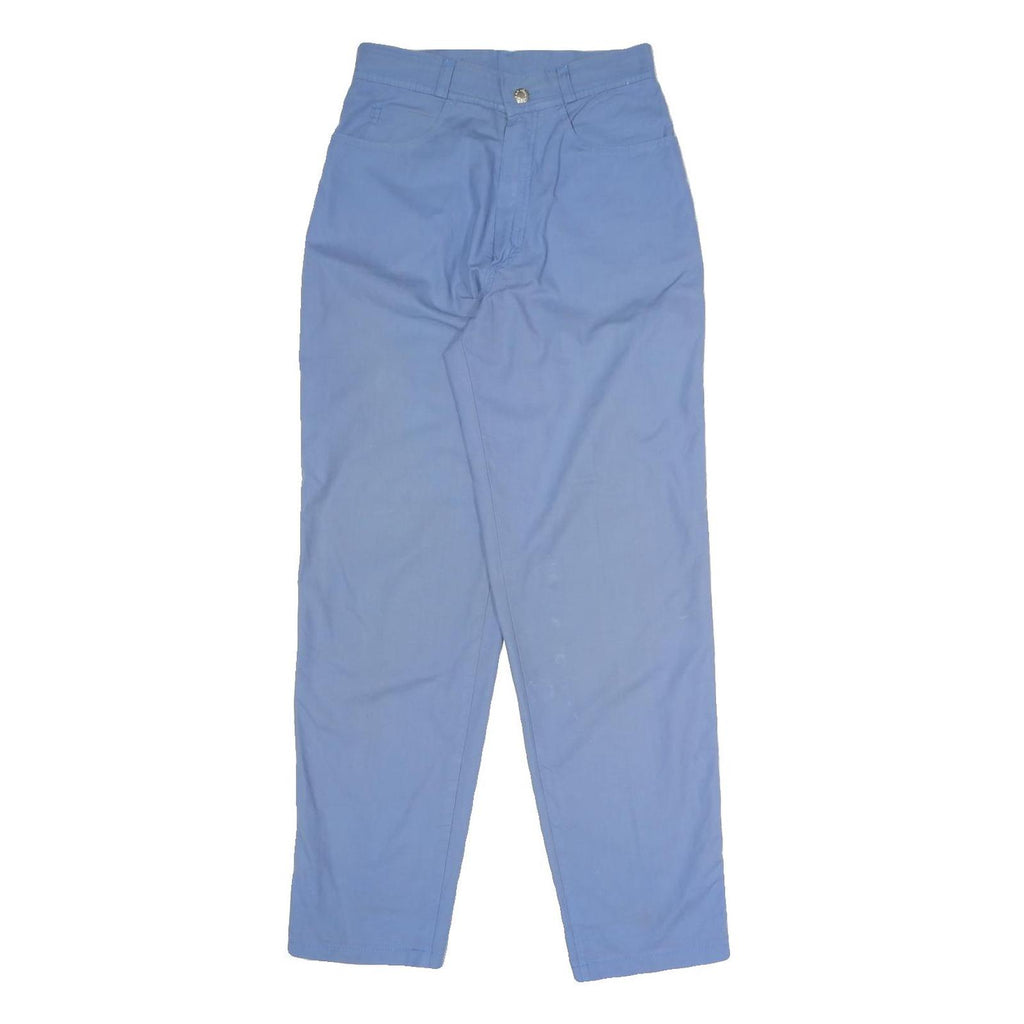 GARRY Mens Cotton Blend Blue Regular Fit Straight Leg Trousers W26 L29