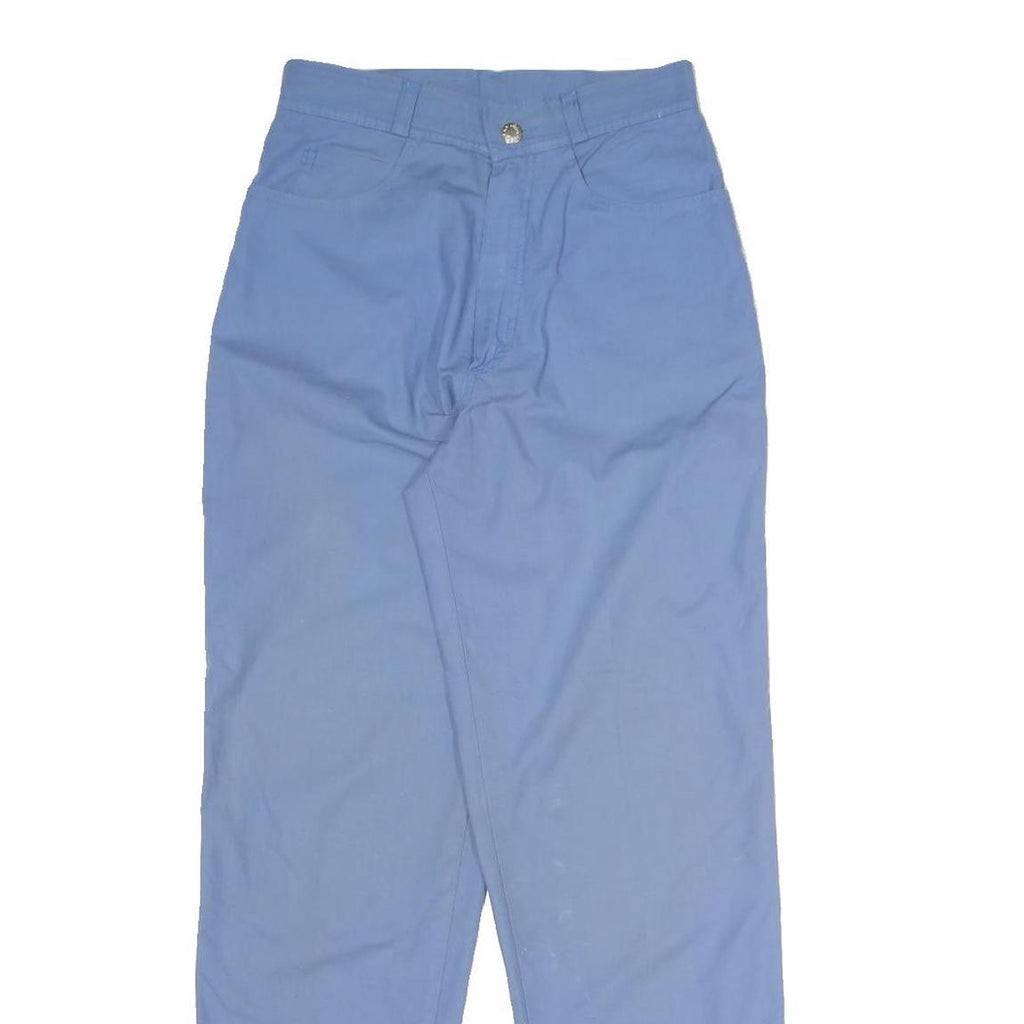 GARRY Mens Cotton Blend Blue Regular Fit Straight Leg Trousers W26 L29