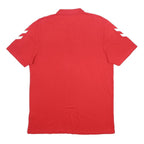 HUMMEL Mens Red Short Sleeve Plain 2XL Cotton Polo Shirt Sports Casual