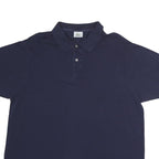 LACOSTE Mens Navy Blue Short Sleeve Plain Polo Shirt L Classic Cotton