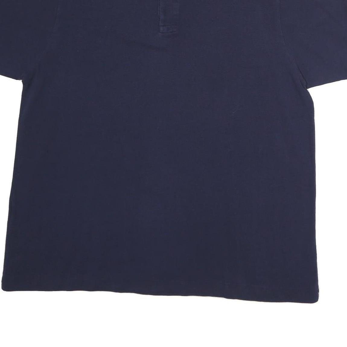 LACOSTE Mens Navy Blue Short Sleeve Plain Polo Shirt L Classic Cotton