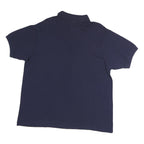 LACOSTE Mens Navy Blue Short Sleeve Plain Polo Shirt L Classic Cotton