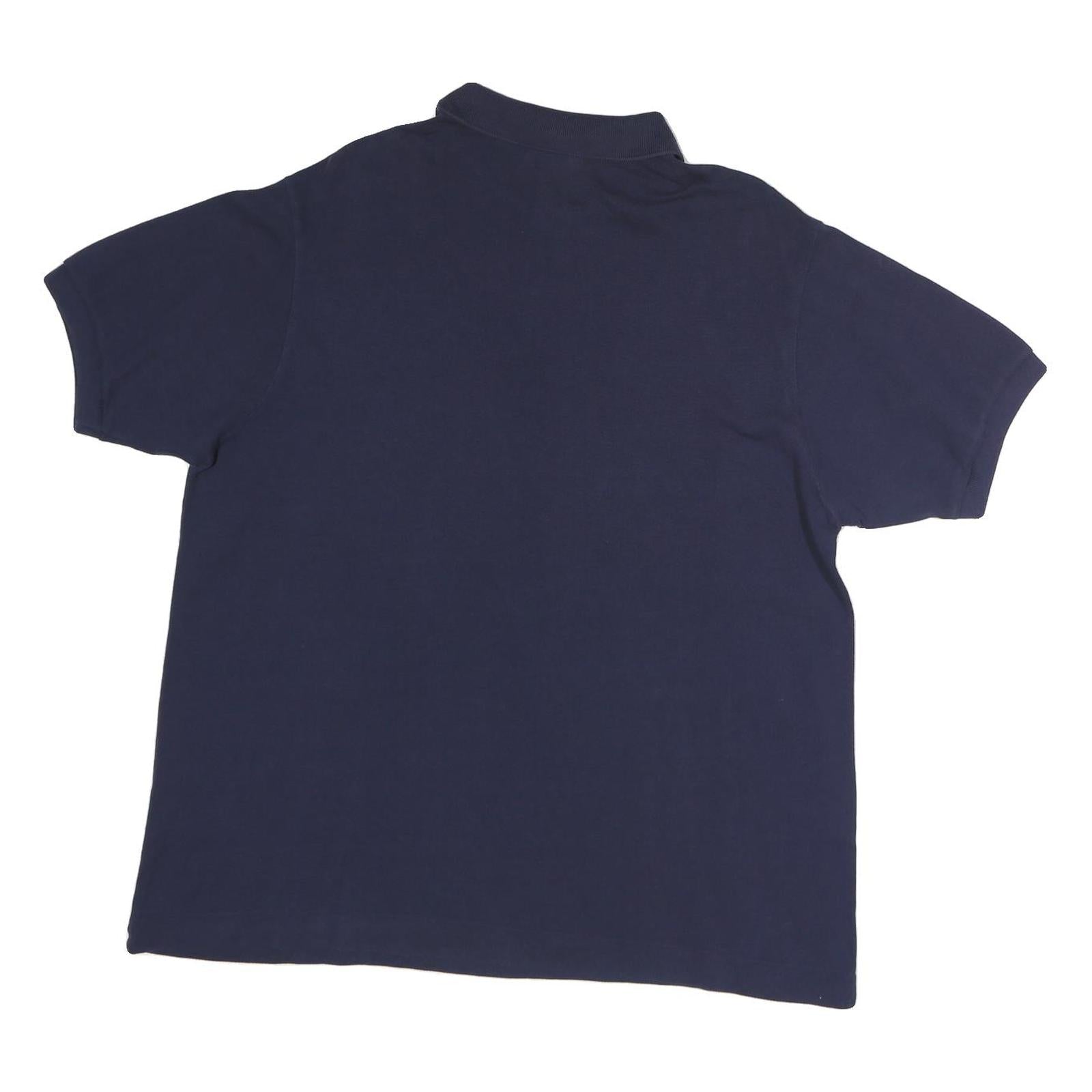 LACOSTE Mens Navy Blue Short Sleeve Plain Polo Shirt L Classic Cotton