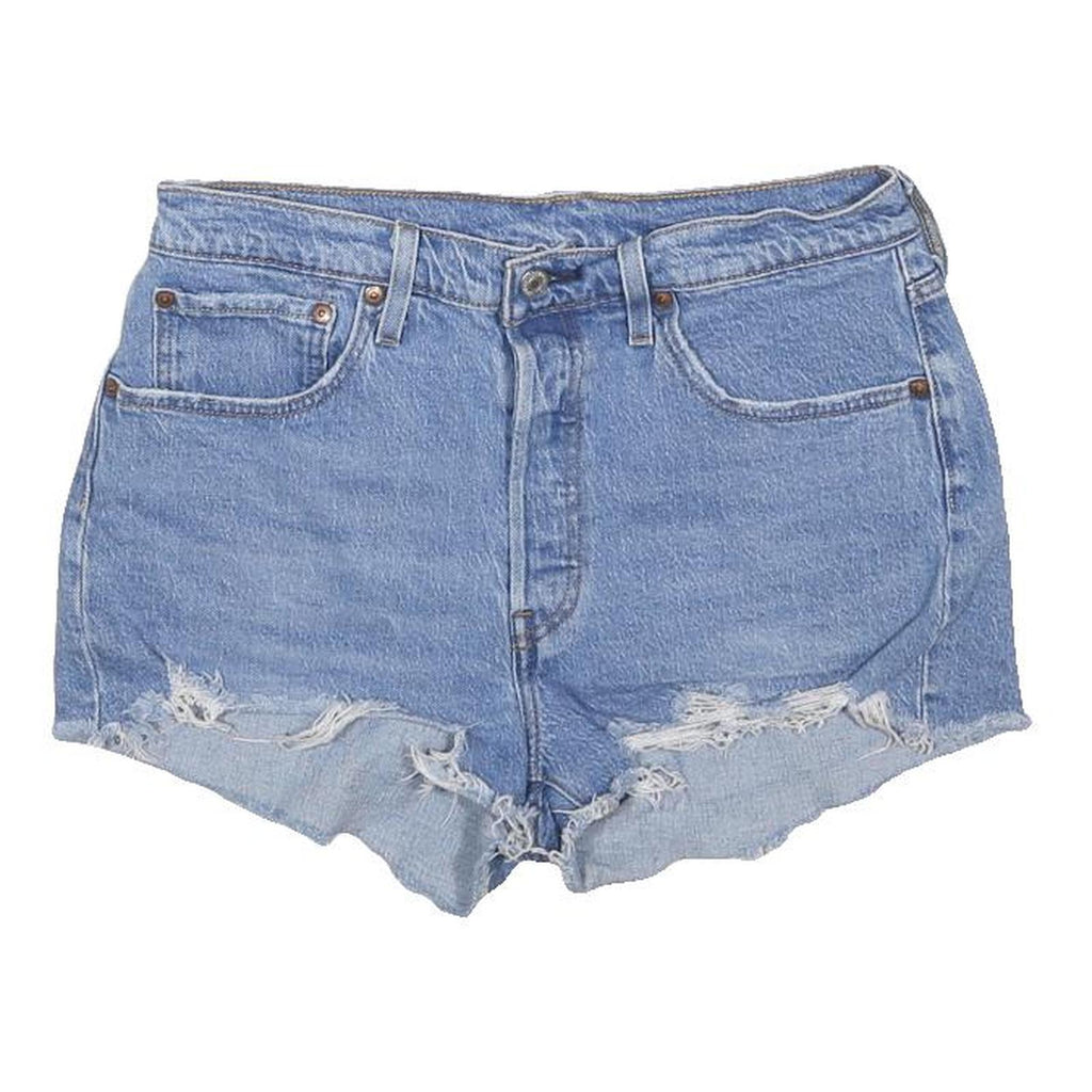 LEVI'S Womens Shorts Blue Denim Cut-Off Distressed M W30 Summer Casual