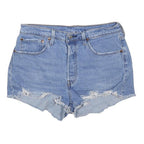 LEVI'S Womens Shorts Blue Denim Cut-Off Distressed M W30 Summer Casual