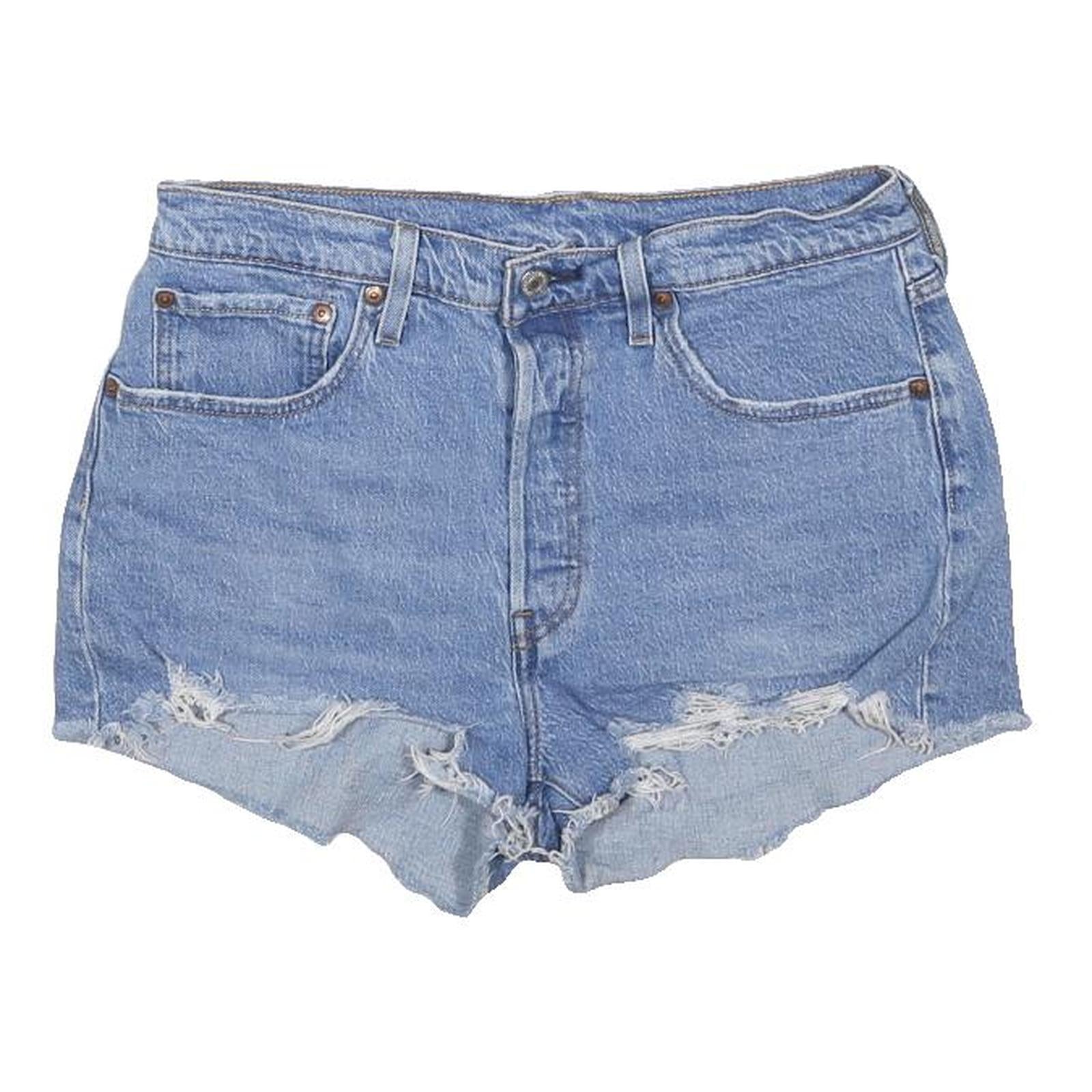 LEVI'S Womens Shorts Blue Denim Cut-Off Distressed M W30 Summer Casual