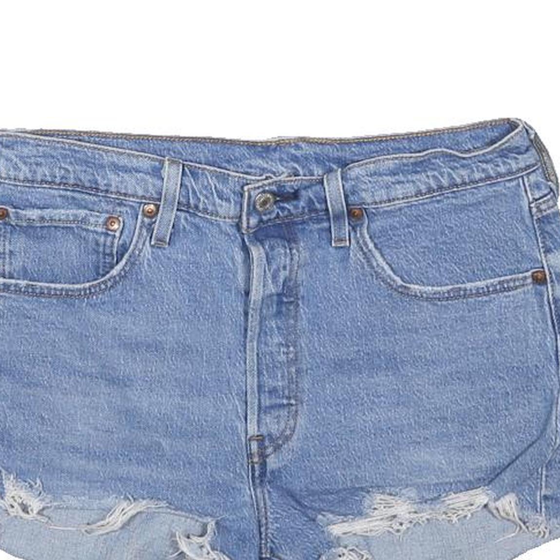 LEVI'S Womens Shorts Blue Denim Cut-Off Distressed M W30 Summer Casual