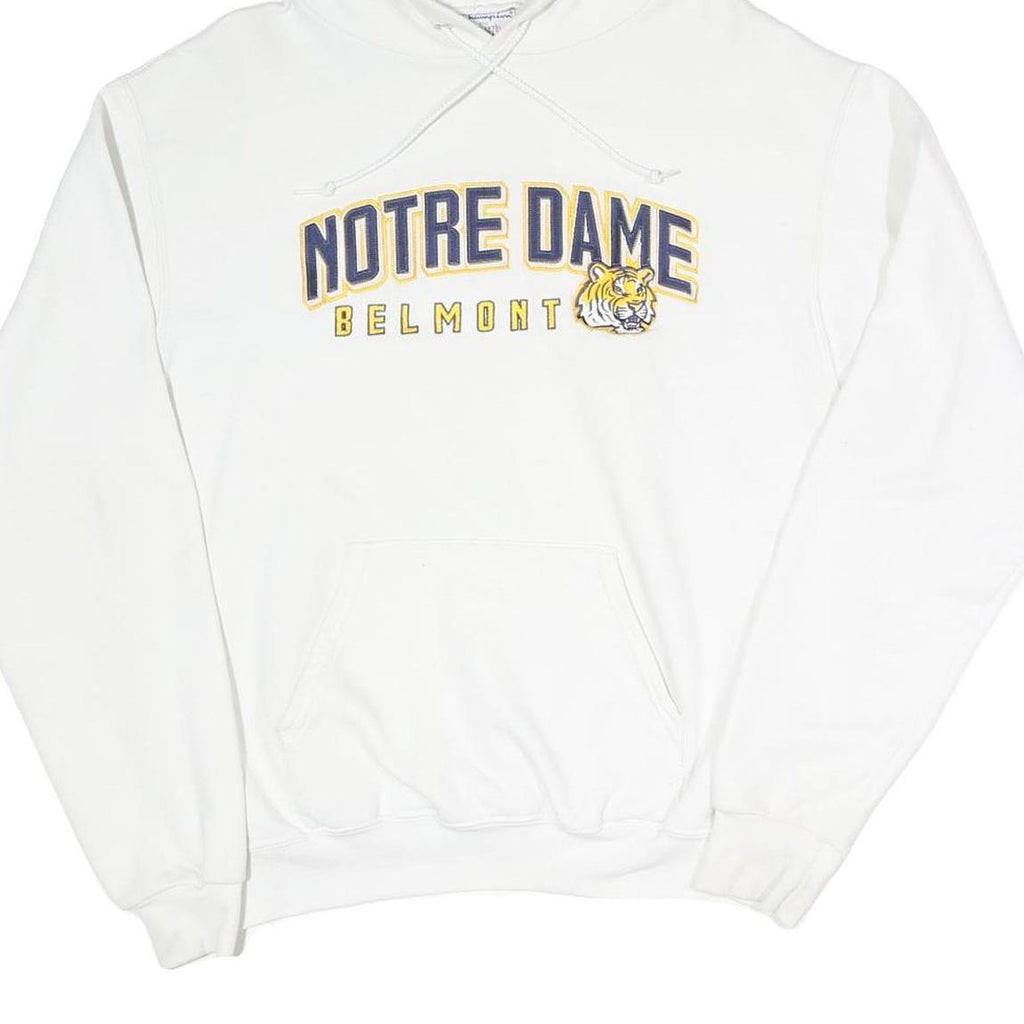CHAMPION Mens White Notre Dame Belmont Hoodie M Cotton Blend Casual Hooded