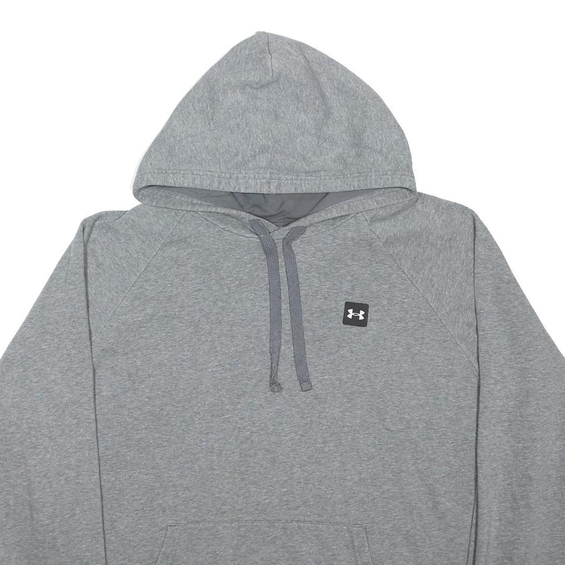 UNDER ARMOUR Mens Grey Pullover Hoodie 2XL Cotton Blend Casual Sportswear