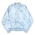 AUBURN Mens Light Blue Bomber Jacket XL Cotton Plain Button Closure Retro Style