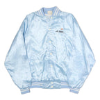 AUBURN Mens Light Blue Bomber Jacket XL Cotton Plain Button Closure Retro Style