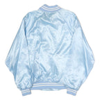 AUBURN Mens Light Blue Bomber Jacket XL Cotton Plain Button Closure Retro Style