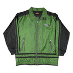 LETS GO Mens Green & Black Zip Jacket 2XL Polyester Blend Lightweight Casual