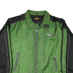 LETS GO Mens Green & Black Zip Jacket 2XL Polyester Blend Lightweight Casual