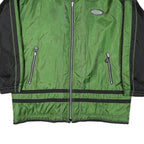 LETS GO Mens Green & Black Zip Jacket 2XL Polyester Blend Lightweight Casual