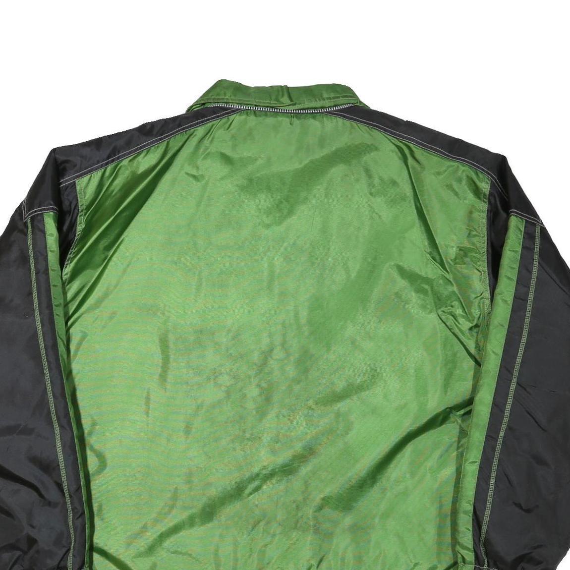 LETS GO Mens Green & Black Zip Jacket 2XL Polyester Blend Lightweight Casual