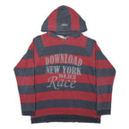HERE & THERE Womens Red & Grey Colourblock Pullover M Cotton Jersey Drawstring