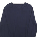 TOMMY HILFIGER Womens Navy Blue Red Colourblock Plain Crew Neck Basic Knit