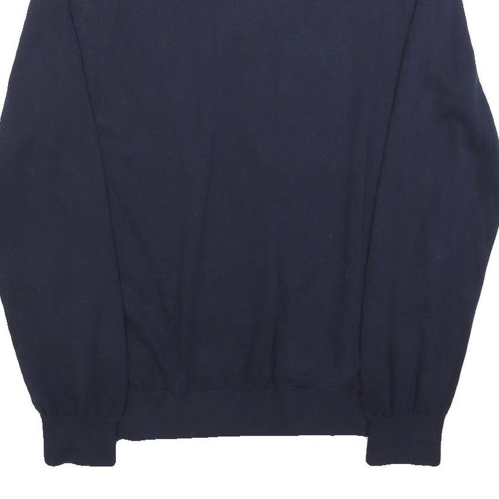 TOMMY HILFIGER Womens Navy Blue Red Colourblock Plain Crew Neck Basic Knit